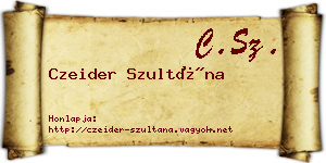 Czeider Szultána névjegykártya